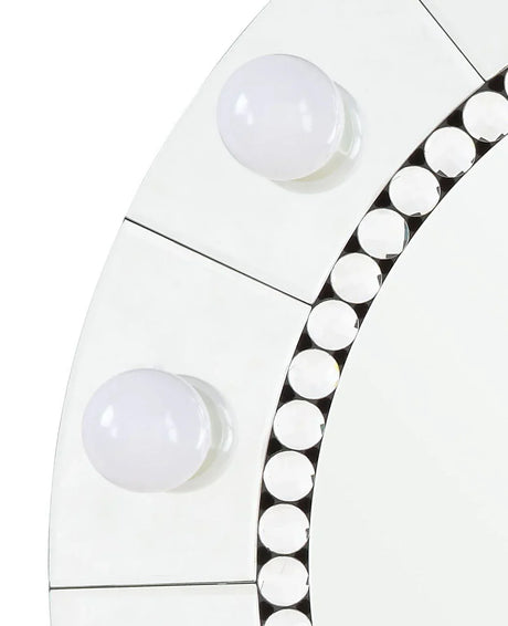 Farai - Glam Mirrored Faux Crystal Diamonds Wall Decor Mirror - Silver - Furniture Home Direct
