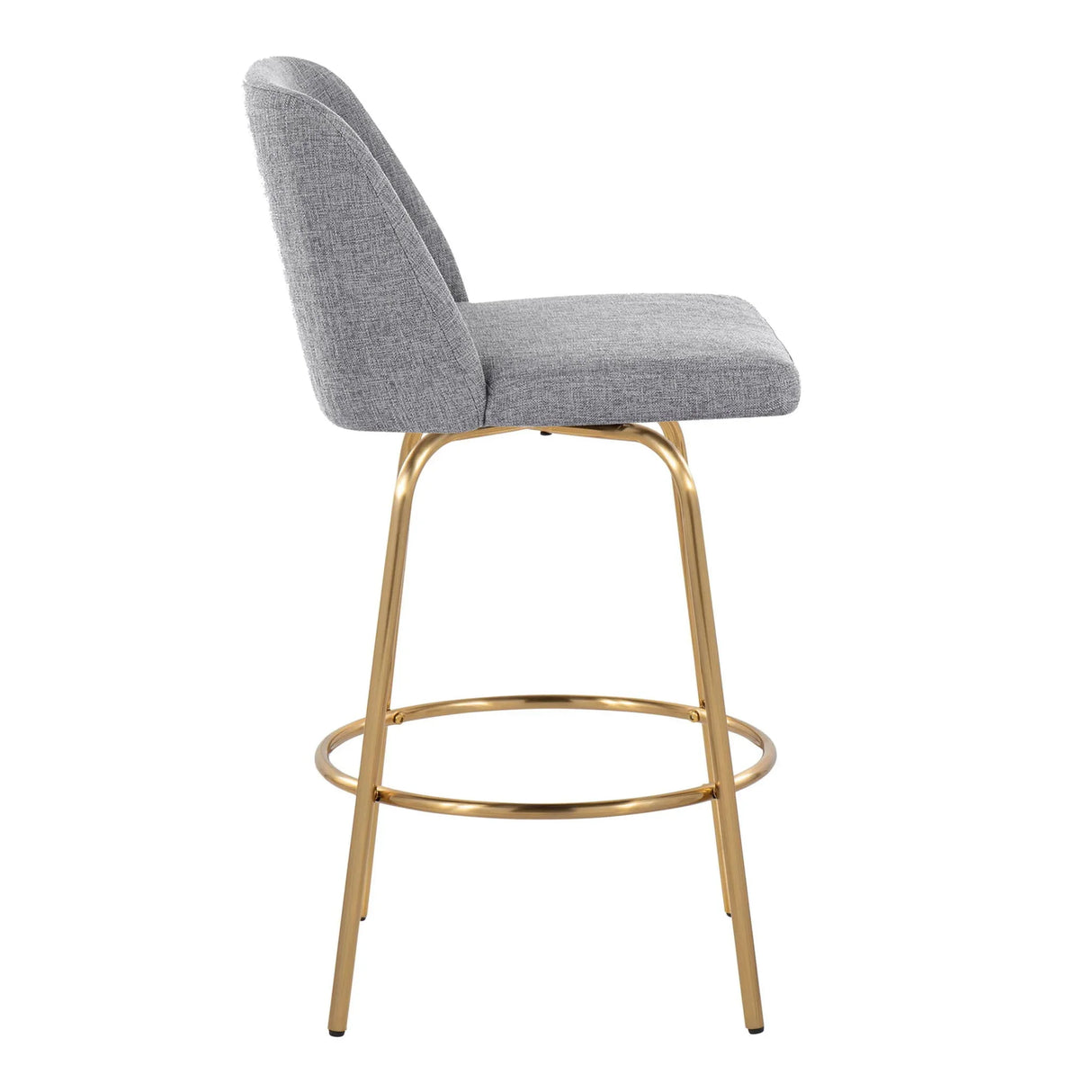 Toriano - Contemporary, Fixed Height Counter Stool With Swivel With Round Footrest (Set of 2) - Furniture Home Direct