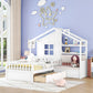 House Bed With Sofa, Kids Platform Bed With 2 Drawers And Storage Shelf - Furniture Home Direct