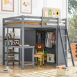 Loft Bed With Wardrobe And Desk And Shelves - Furniture Home Direct