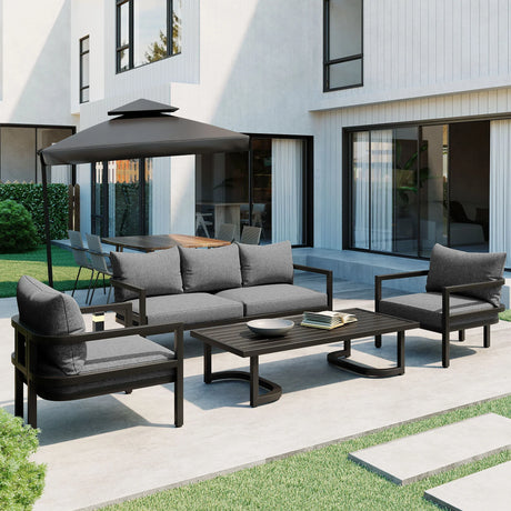 Modern Outdoor Patio Set - Gray - Furniture Home Direct