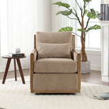 Comfy Accent Barrel Chair, 360 Degree Swivel - Furniture Home Direct