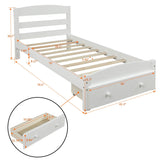 Platform Bed Frame With Storage Drawer And Wood Slat Support No Box Spring Needed - Furniture Home Direct