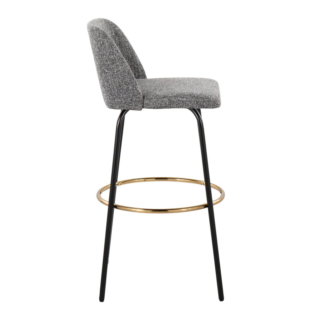 Toriano - Contemporary Fixed Height, Barstool With Swivel & Round Footrest (Set of 2) - Furniture Home Direct