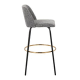 Toriano - Contemporary Fixed Height, Barstool With Swivel & Round Footrest (Set of 2) - Furniture Home Direct