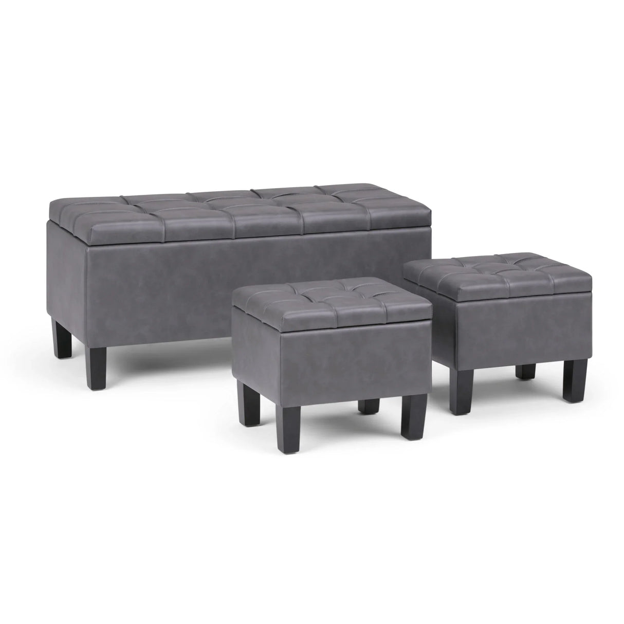 Dover - 3 Piece Storage Ottoman Contemporary Design - Furniture Home Direct
