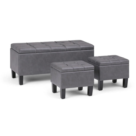 Dover - 3 Piece Storage Ottoman Contemporary Design - Furniture Home Direct