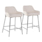Daniella - Contemporary Fixed Height Counter Stool With Metal Legs (Set of 2) - Furniture Home Direct