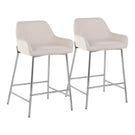 Daniella - Contemporary Fixed Height Counter Stool With Metal Legs (Set of 2) - Furniture Home Direct