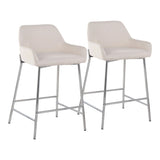 Daniella - Contemporary Fixed Height Counter Stool With Metal Legs (Set of 2) - Furniture Home Direct