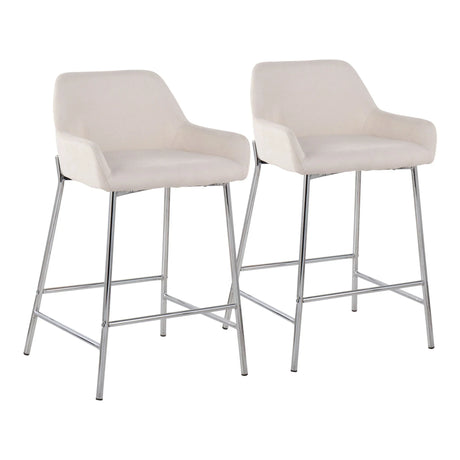 Daniella - Contemporary Fixed Height Counter Stool With Metal Legs (Set of 2) - Furniture Home Direct