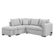 L-Shaped Sectional Pull Out Sofa Bed Sleeper Sofa With Two USB Ports, Two Power Sockets And A Movable Storage Ottoman - Furniture Home Direct