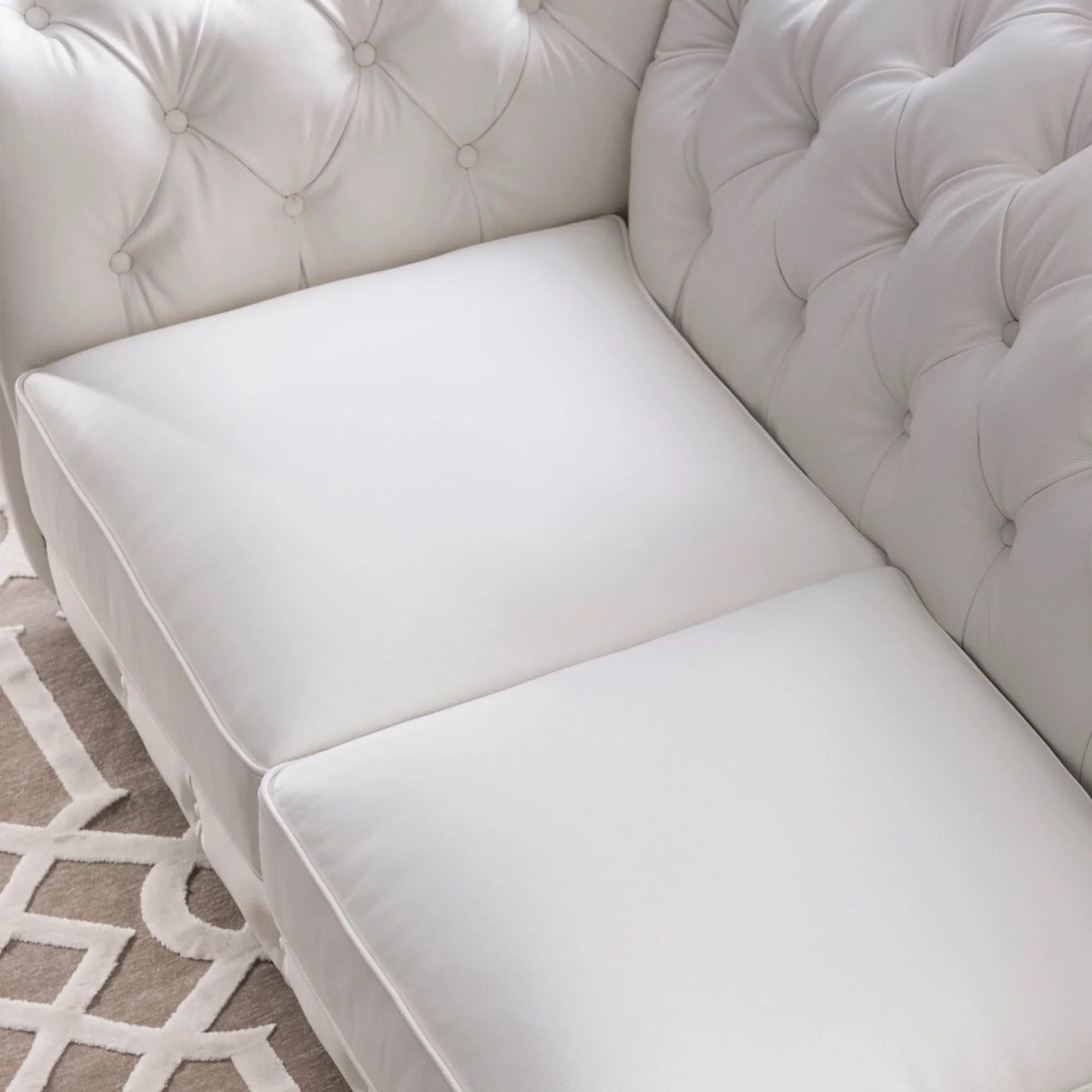 Traditional Tufted Leather Chesterfield Nailhead Sofa - Furniture Home Direct