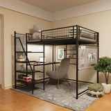 Metal Loft Bed With Built - In Charging Station And LED Light - Furniture Home Direct