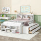 Bed With Bookcase Headboard, Under Bed Storage Drawers And Bed End Storage Case - Furniture Home Direct