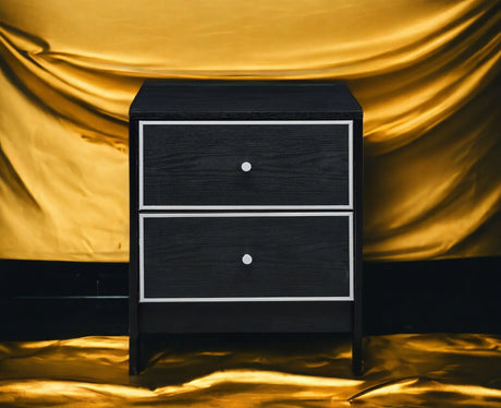 Jabir - Nightstand With Variety / Selection - Black / Silver - Furniture Home Direct