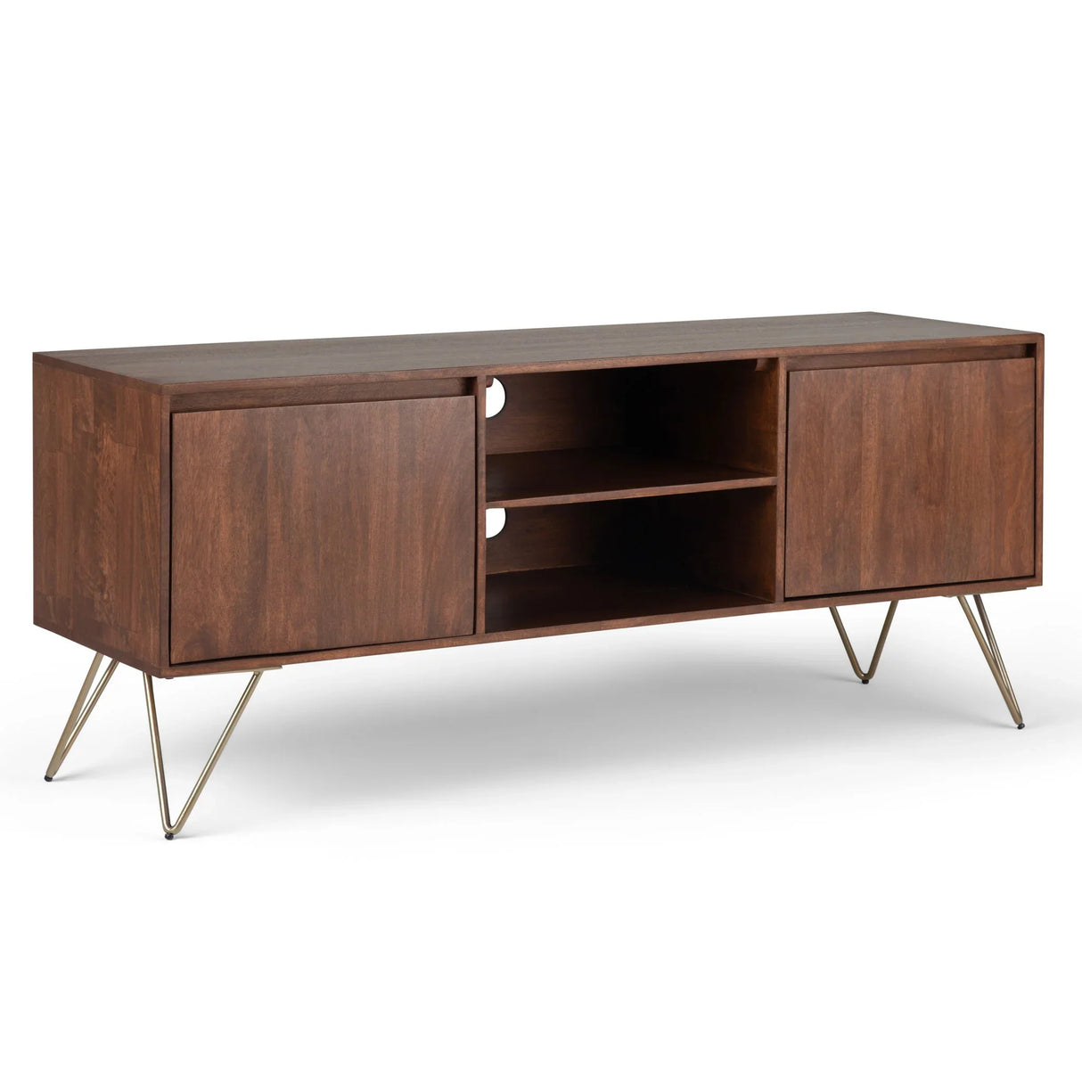 Hunter - TV Media Stand - Umber Brown Stain - Furniture Home Direct