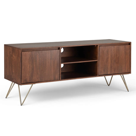 Hunter - TV Media Stand - Umber Brown Stain - Furniture Home Direct