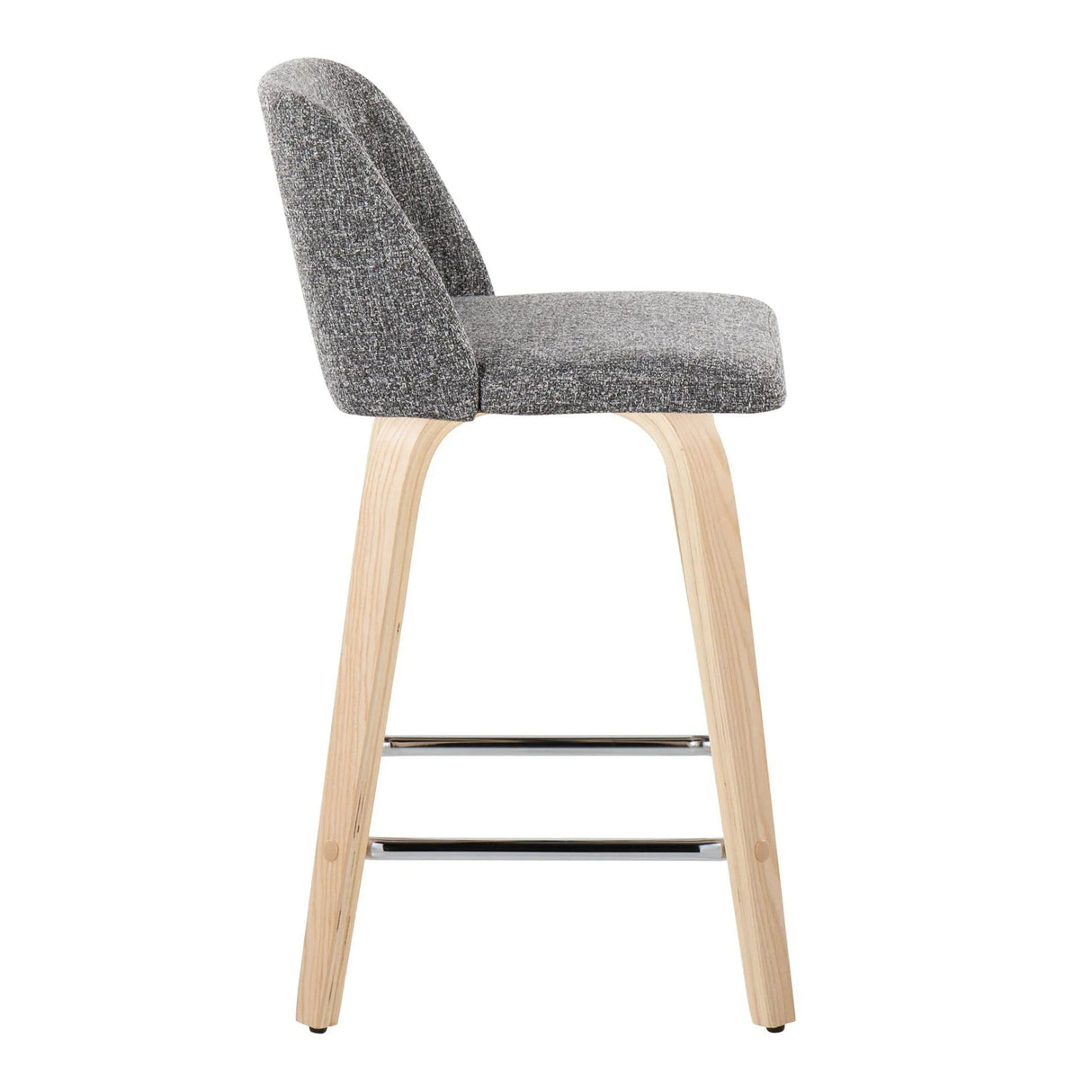 Toriano - Contemporary Fixed Height Counter Stool With Swivel With Square Footrest (Set of 2) - Furniture Home Direct