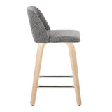 Toriano - Contemporary Fixed Height Counter Stool With Swivel With Square Footrest (Set of 2) - Furniture Home Direct