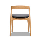 Raven - Stacking Sculpted Oak Dining Chair - Warm Natural Brown / Black - Furniture Home Direct