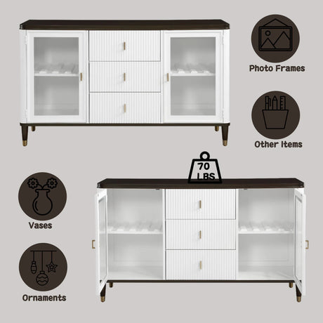 Carene - Server - Brown / White - Furniture Home Direct