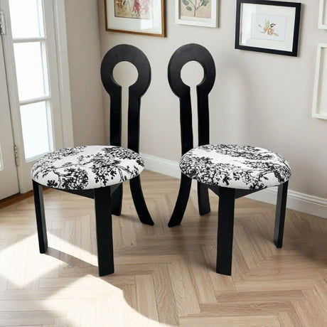 Key Design, Dining Chairs (Set of 2) - White / Black - Furniture Home Direct