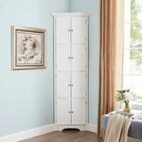 Tall Storage Cabinet With Doors And 4 Shelves For Living Room, Kitchen, Office, Bedroom, Bathroom, Modern - Furniture Home Direct
