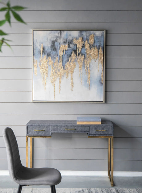 Modern Oil Painting, Square Framed Wall Art For Living Room Dining Room Office - Multicolor - Furniture Home Direct