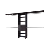 Closet System Modular with Hanging Rods Drawers Dark Brown - Furniture Home Direct