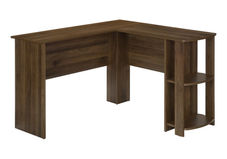 Computer Desk, Home Office, Corner, Storage Shelves, L Shape, Laptop, Contemporary & Modern - Walnut - Furniture Home Direct