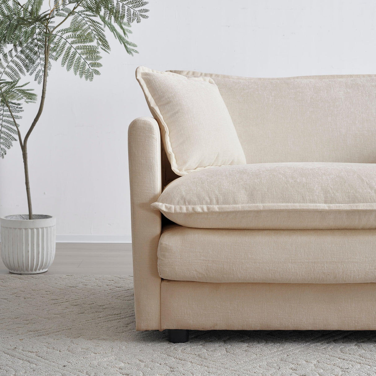 Oversized 3 Piece Living Room Set Including One Sofa and Two Love Seats - Beige - Furniture Home Direct