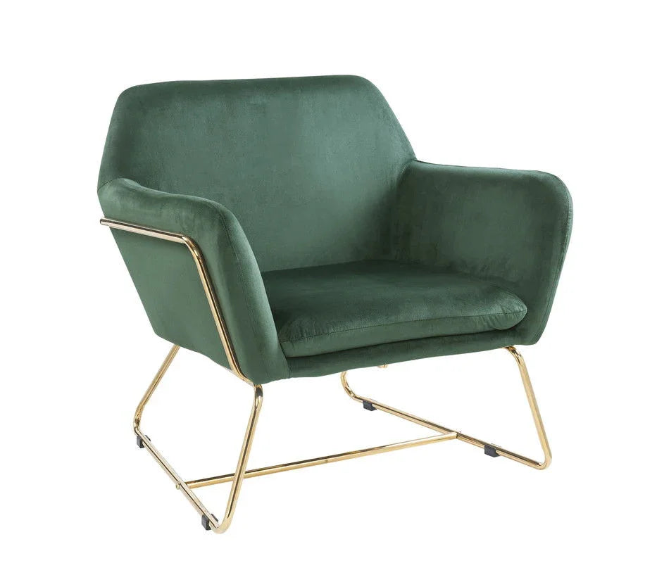 Keira - Velvet Accent Chair With Metal Base - Furniture Home Direct