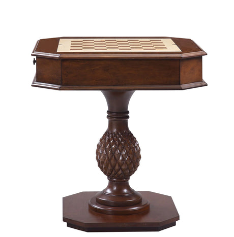 Bishop - Reversible Chess Checker Game Table With Game Tray (Chess Fingures Not Included) - Cherry - Furniture Home Direct