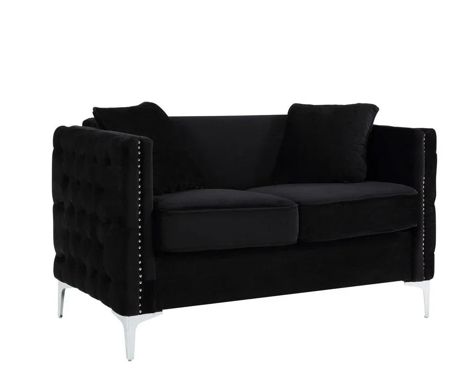 Bayberry - Velvet Loveseat With 2 Pillows - Furniture Home Direct