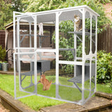 Xpt018 Cat Cage Box Lovely House Cute Pet Play Speace Wooden Medium - White - Furniture Home Direct