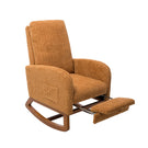 High Back Glider Rocking Chair With Retractable Footrest And Rubber Wood Legs - Furniture Home Direct