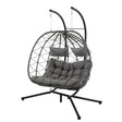 2 Persons Egg Chair with Stand - Gray - Furniture Home Direct