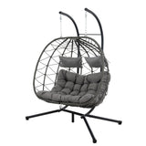 2 Persons Egg Chair with Stand - Gray - Furniture Home Direct