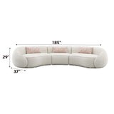 Sahara - Boucle Sectional Sofa With 3 Pillows - Beige - Furniture Home Direct
