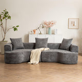Modern Style Ultra Smooth Curved Sofa With 3 Pillows - Furniture Home Direct