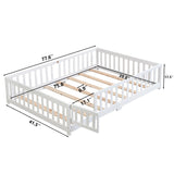 Solid Wood Floor Bed With Door And Fence For Children - Furniture Home Direct