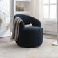 Teddy Fabric Swivel Accent Armchair Barrel Chair With Powder Coating Metal Ring - Furniture Home Direct