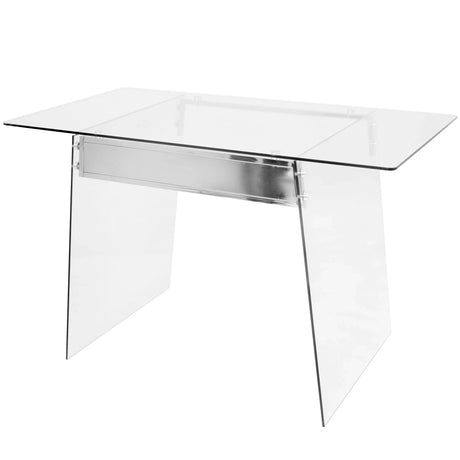 Glacier - Contemporary Desk - Clear / Chrome - Furniture Home Direct