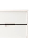 Mid-Century Modern 2 Drawer Solid Wood Nighstand With Cutout Handles - Furniture Home Direct