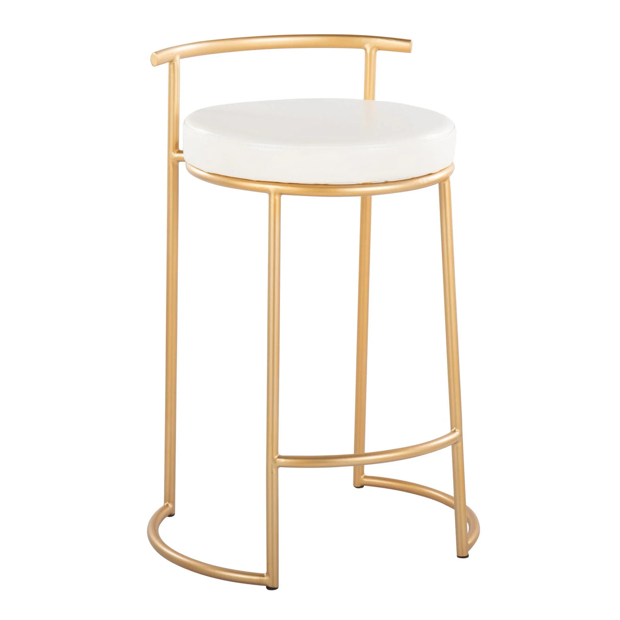 Fuji - Round Contemporary Fixed Height Counter Stool (Set of 2) - Furniture Home Direct