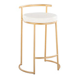 Fuji - Round Contemporary Fixed Height Counter Stool (Set of 2) - Furniture Home Direct