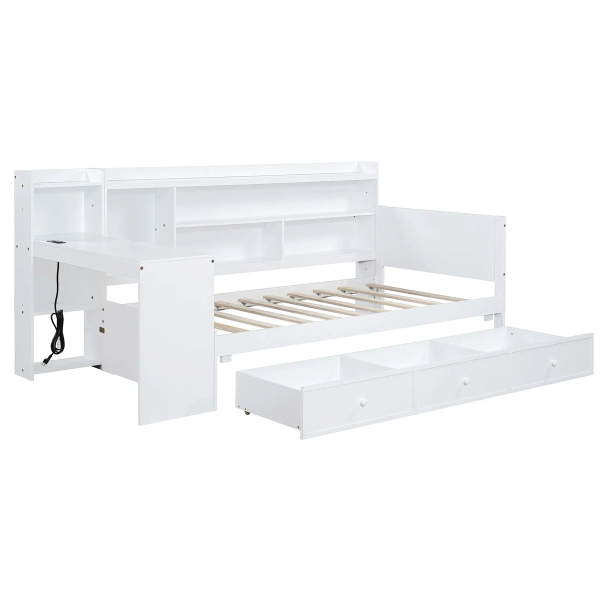 Daybed With 3 Drawers USB Ports And Desk - Furniture Home Direct
