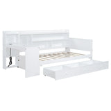 Daybed With 3 Drawers USB Ports And Desk - Furniture Home Direct