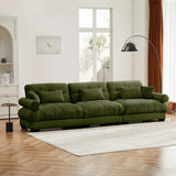 Modern Velvet Sofa With Bolstered Armrests And Pillows - Furniture Home Direct